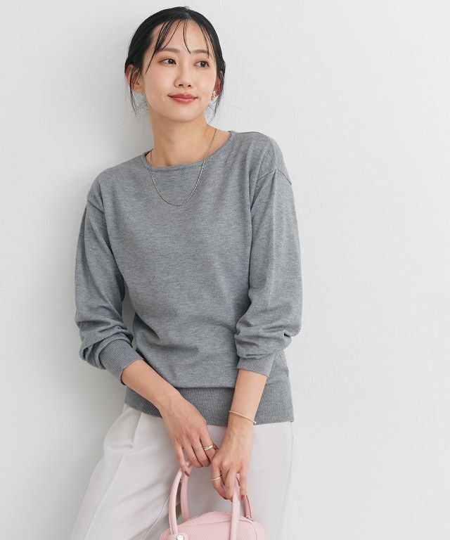 162cm / 杢グレー / ボートネック / M