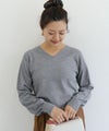 157cm / 杢グレー / Vネック / M