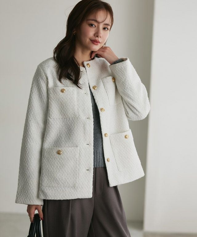 167cm / ツイード/オフホワイト / M