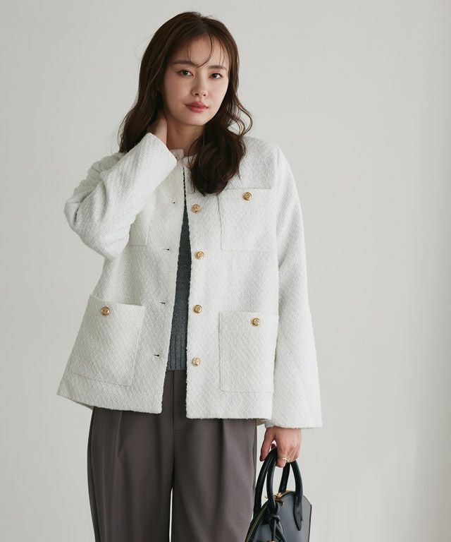 167cm / ツイード/オフホワイト / M