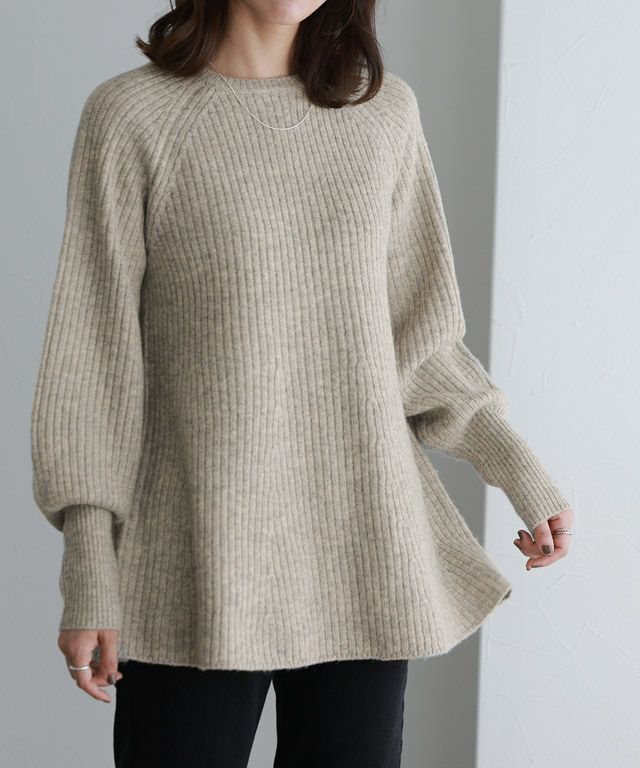 ふんわりウォッシャブルボリューム袖フレアニット | 【公式】Pierrot