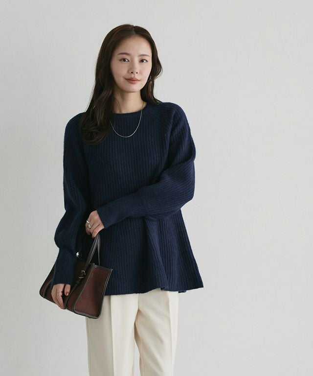 ふんわりウォッシャブルボリューム袖フレアニット | 【公式】Pierrot