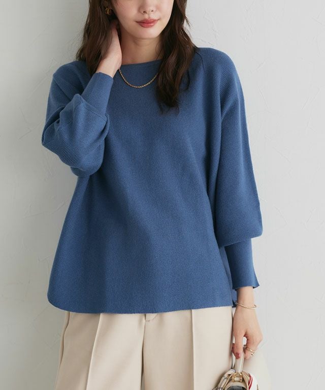 167cm / ブルー / ボートネック / M