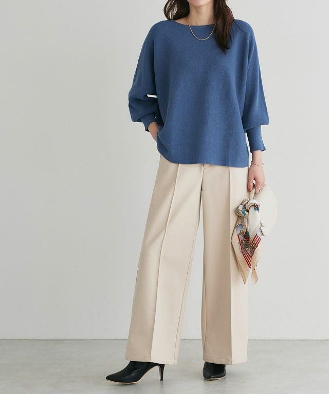 167cm / ブルー / ボートネック / M