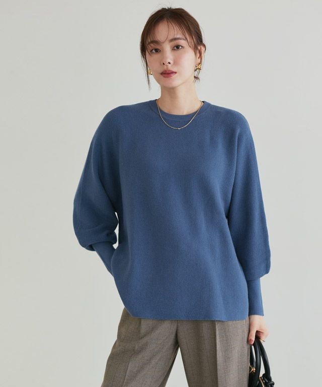 167cm / ブルー / クルーネック / M