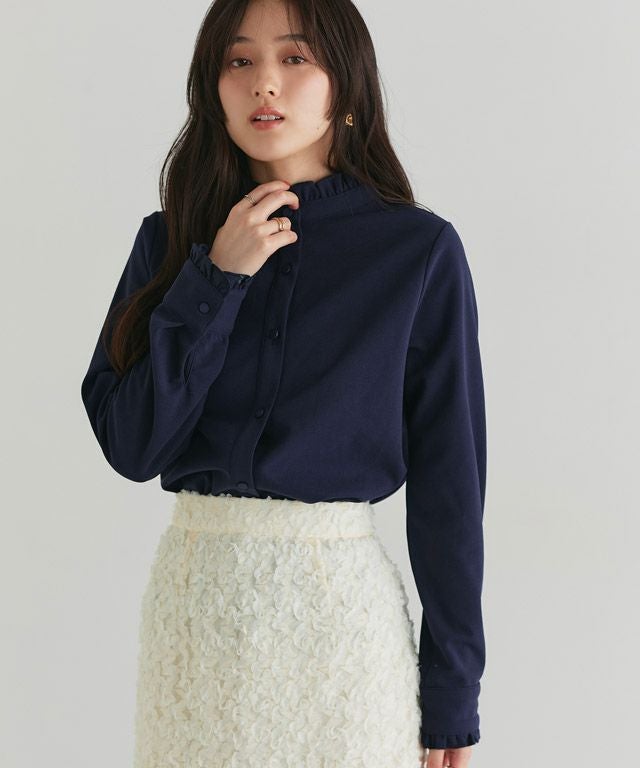Merlette （マーレット）フリルネックブラウス★ネイビー NORRA PRINT TOP｜New Arrivals｜Merlette(マーレット)｜Merlette NYC