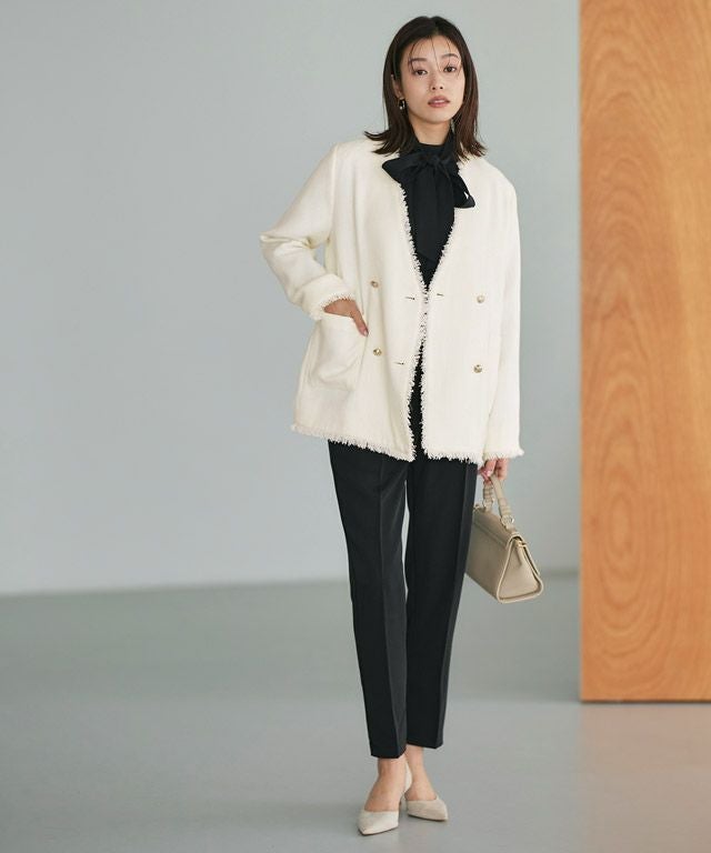 ノーカラーフリンジツイードジャケット【スピード配送】 | 【公式