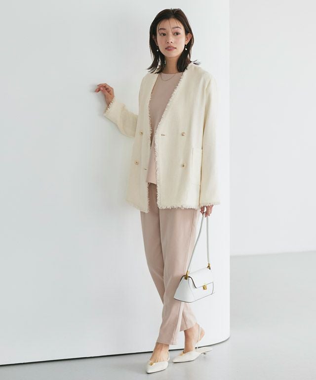 ノーカラーフリンジツイードジャケット【スピード配送】 | 【公式