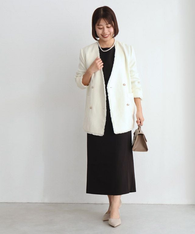 ノーカラーフリンジツイードジャケット【スピード配送】 | 【公式