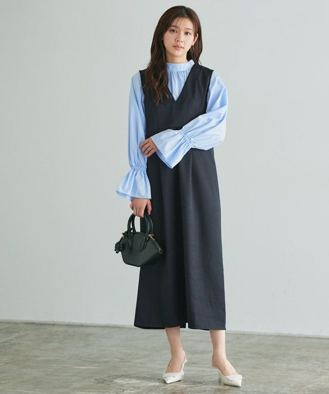 166cm / ツイード / ネイビー / M