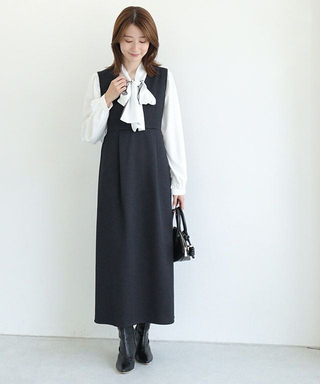 163cm / ツイード/ネイビー / M