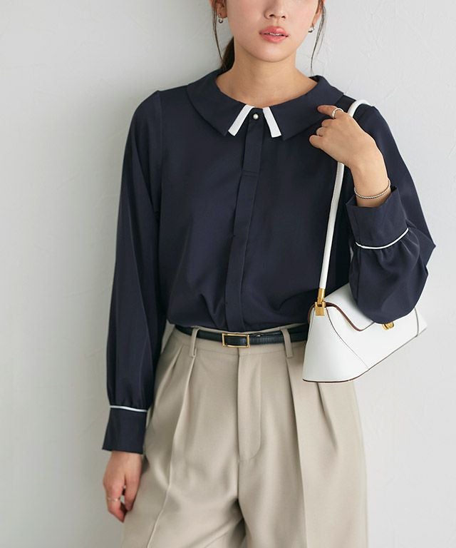 重ね襟風デザインブラウス【Pierrot】 | 【公式】Pierrot（ピエロ