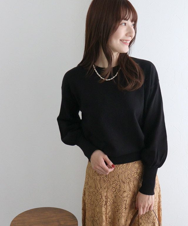 コットンミックスボリュームニットプルオーバー【Pierrot】 ◇送料無料