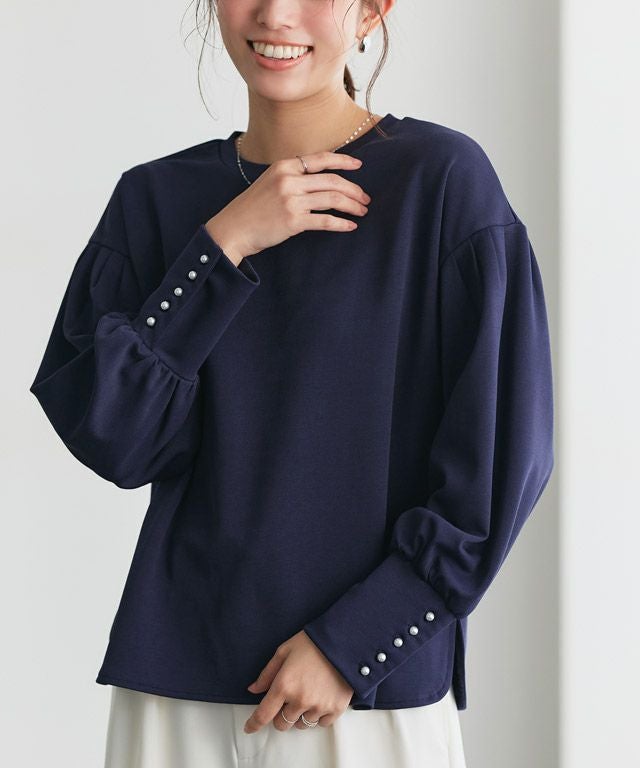 167cm / ネイビー / パールボタン / M