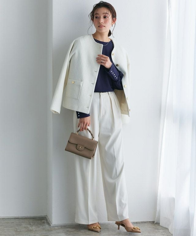 167cm / ネイビー / パールボタン / M