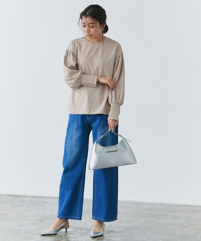 167cm / グレージュ / パールボタン / M