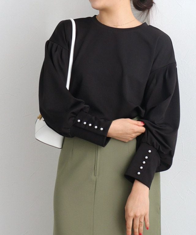 157cm / ブラック / パールボタン / M