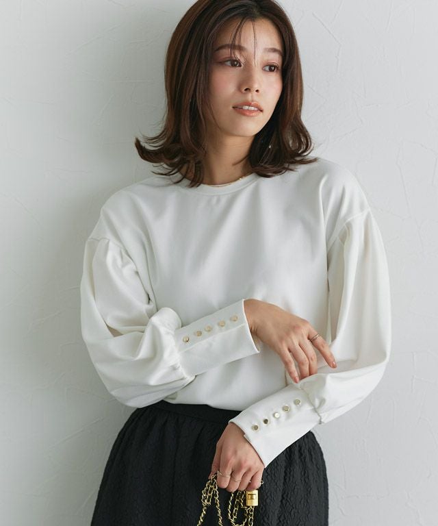 167cm / オフホワイト / ゴールドボタン / M