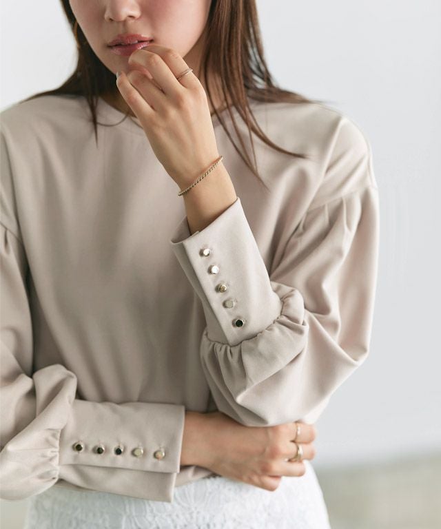 166cm / グレージュ / ゴールドボタン / M