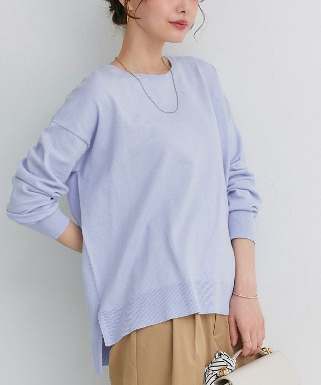 167cm / アッシュブルー / ボートネック / M