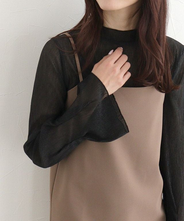 163cm / 楊柳 / ブラック / ハイネック / M