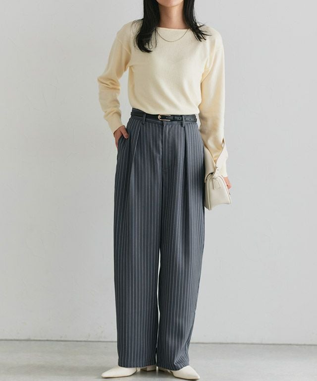 162cm / ストライプ/チャコール / M