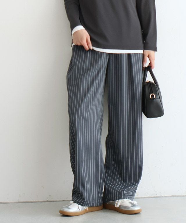 163cm / ストライプ/チャコール / M