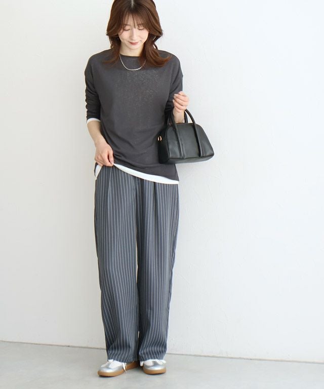 163cm / ストライプ/チャコール / M