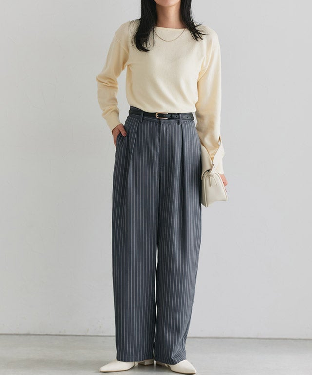 162cm / ストライプ / チャコール / M
