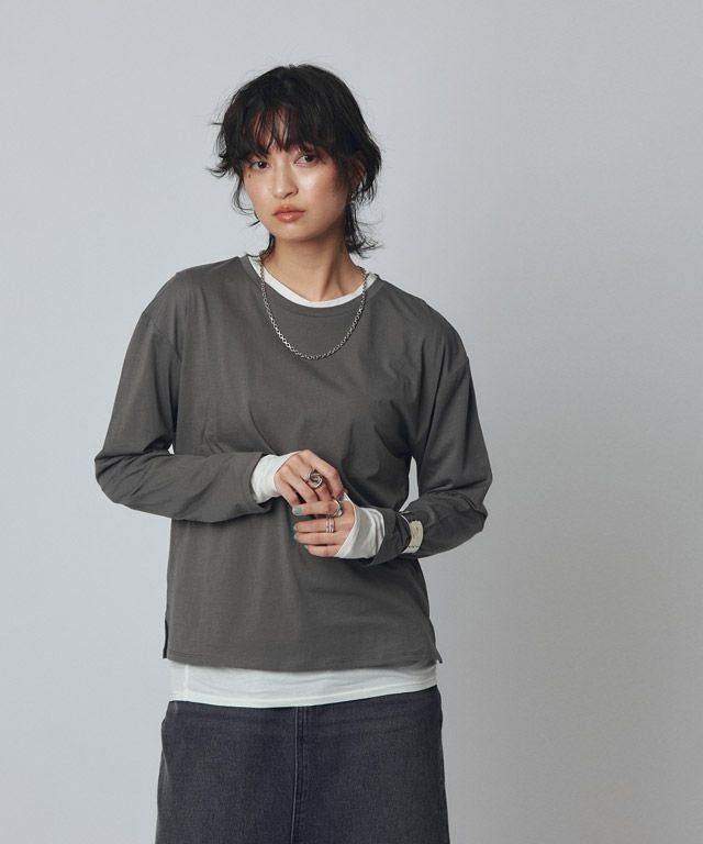 166cm / チャコール×オフホワイト / M