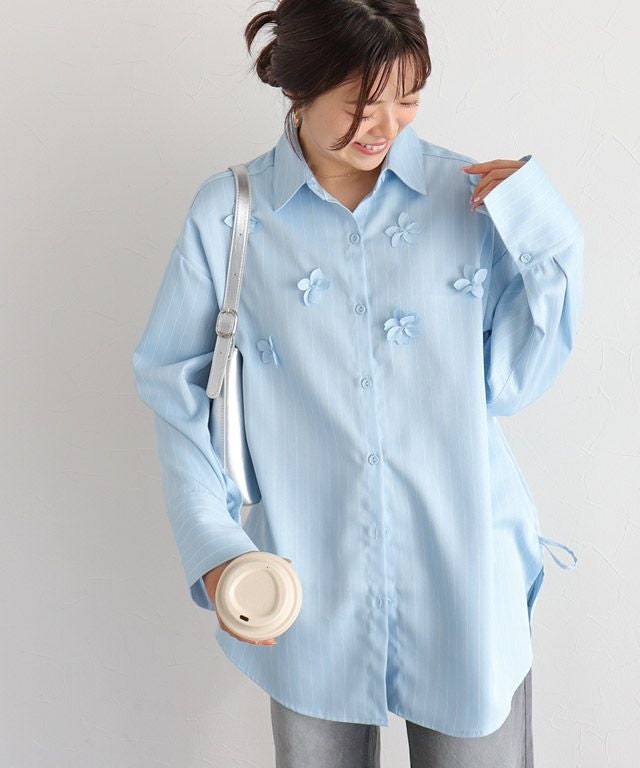 157cm / ストライプ / ブルー / M