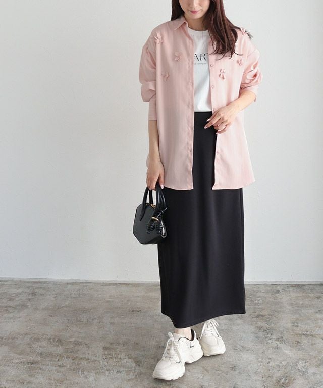 163cm / ストライプ / ピンク / M