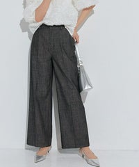 シャンブレーワイドパンツ