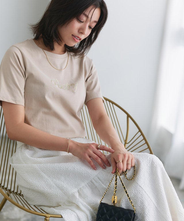 167cm / B / グレージュ×ゴールドビジュー / M