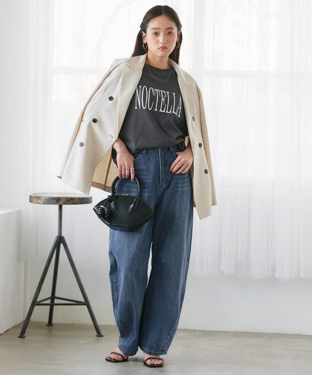 160cm / E / チャコール×アイボリー / M