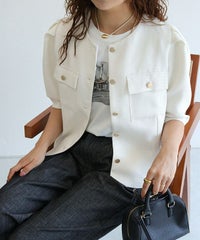 サマーツイードパフスリーブジャケット