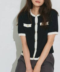 ツイードニットカーディガン