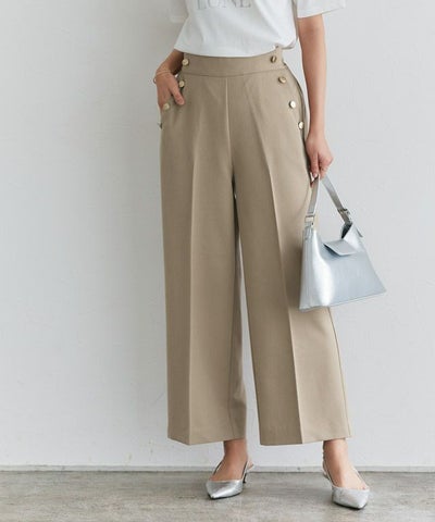 ボタンデザインストレートパンツ