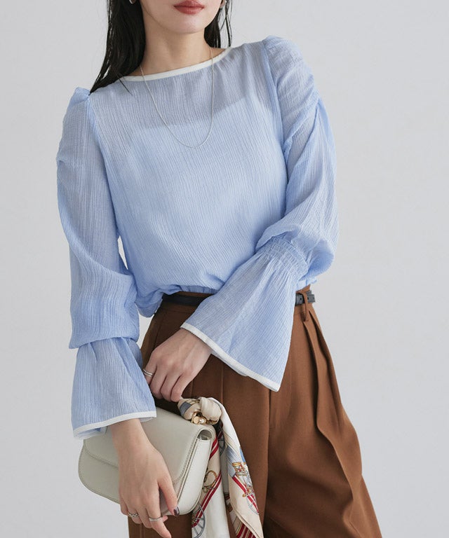 167cm / サックス×アイボリー / M