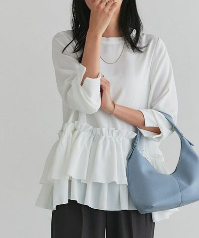 ヘムフリルアシメブラウス