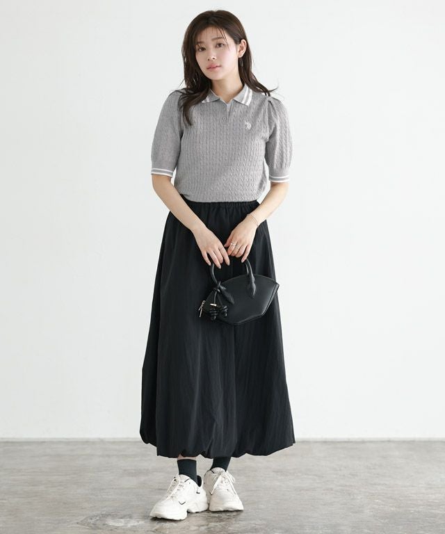 166cm / 杢グレー×オフホワイト / M