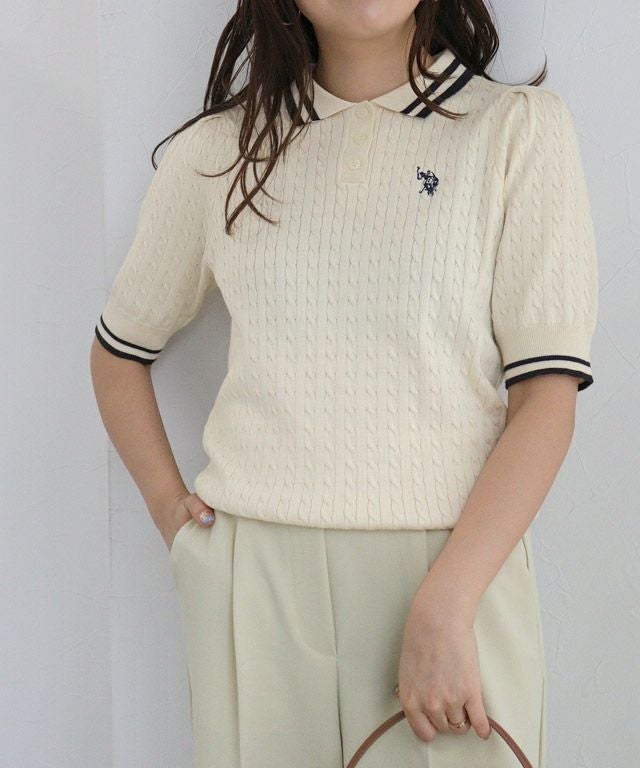 157cm / アイボリー×ネイビー / M