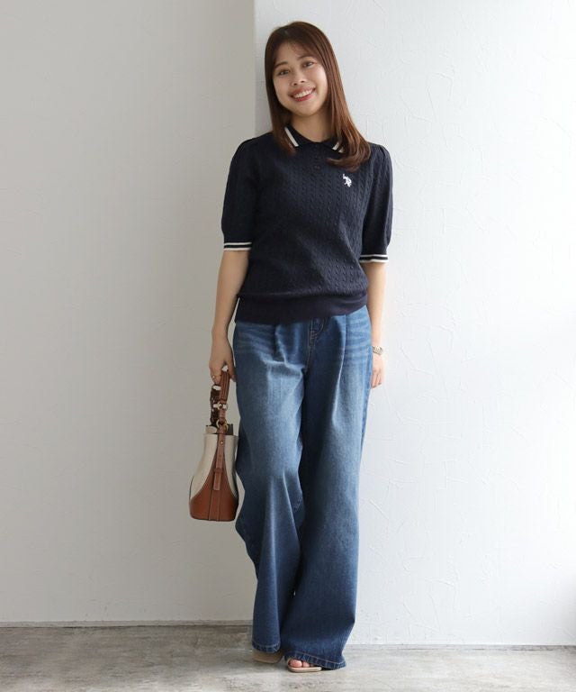 150cm / ネイビー×アイボリー / M