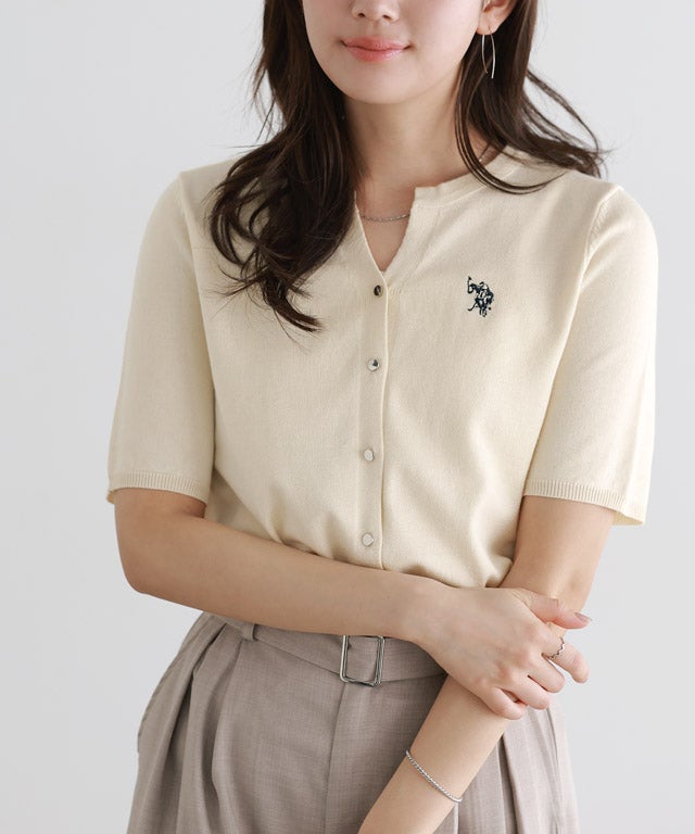 166cm / アイボリー×ネイビー / M