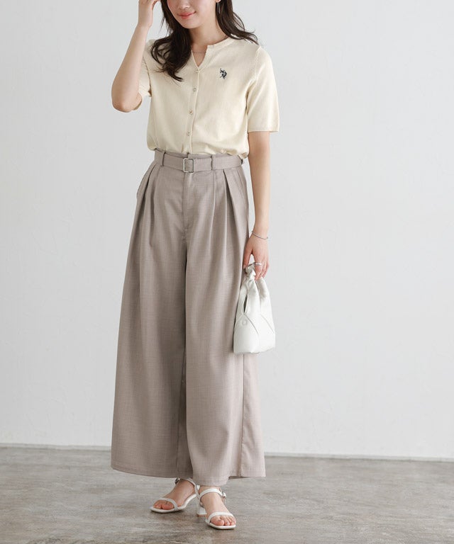 U.S. POLO ASSN. キーネックデザインカーディガン【Pierrot
