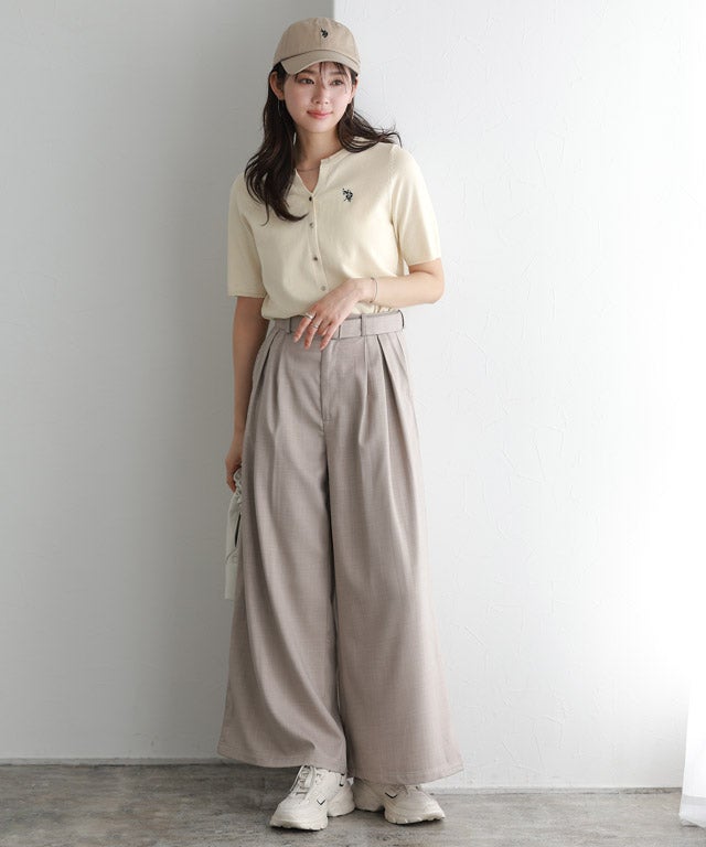 166cm / アイボリー×ネイビー / M