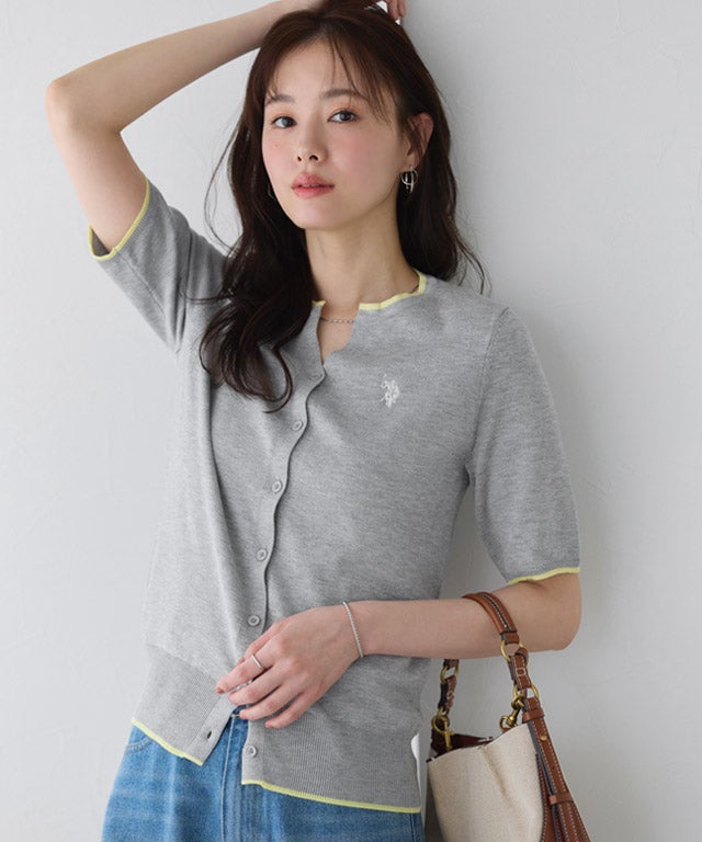 167cm / 杢グレー×イエロー / M