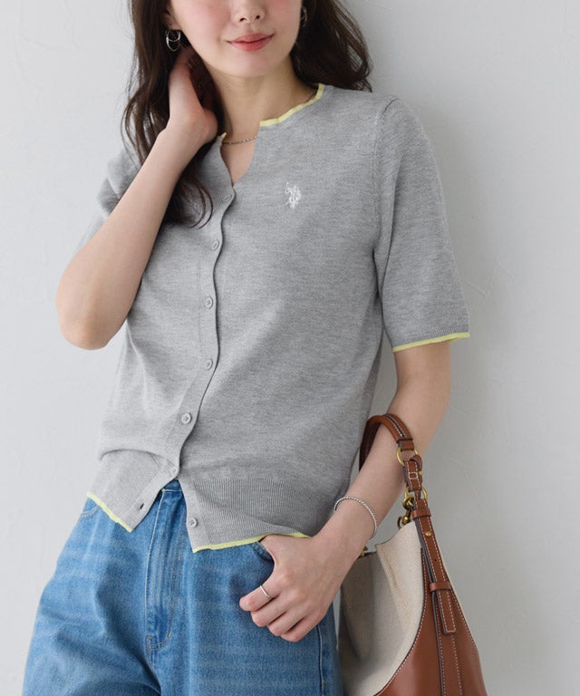 167cm / 杢グレー×イエロー / M