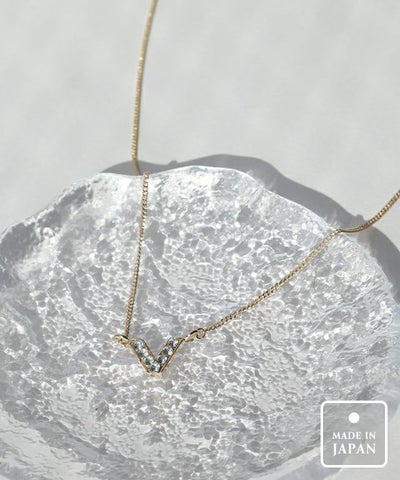ストーンVトップショートネックレス