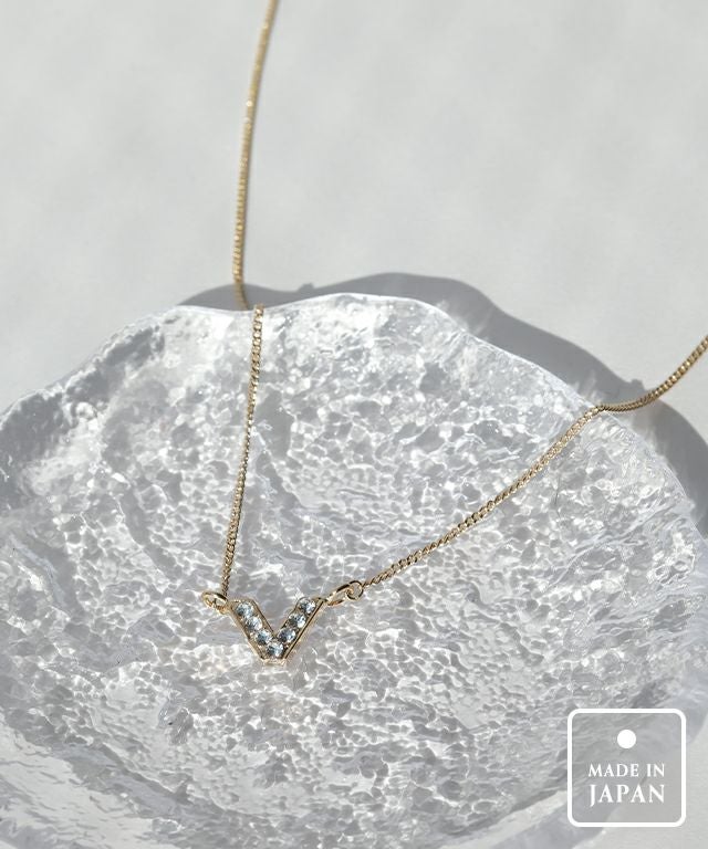 ストーンVトップショートネックレス